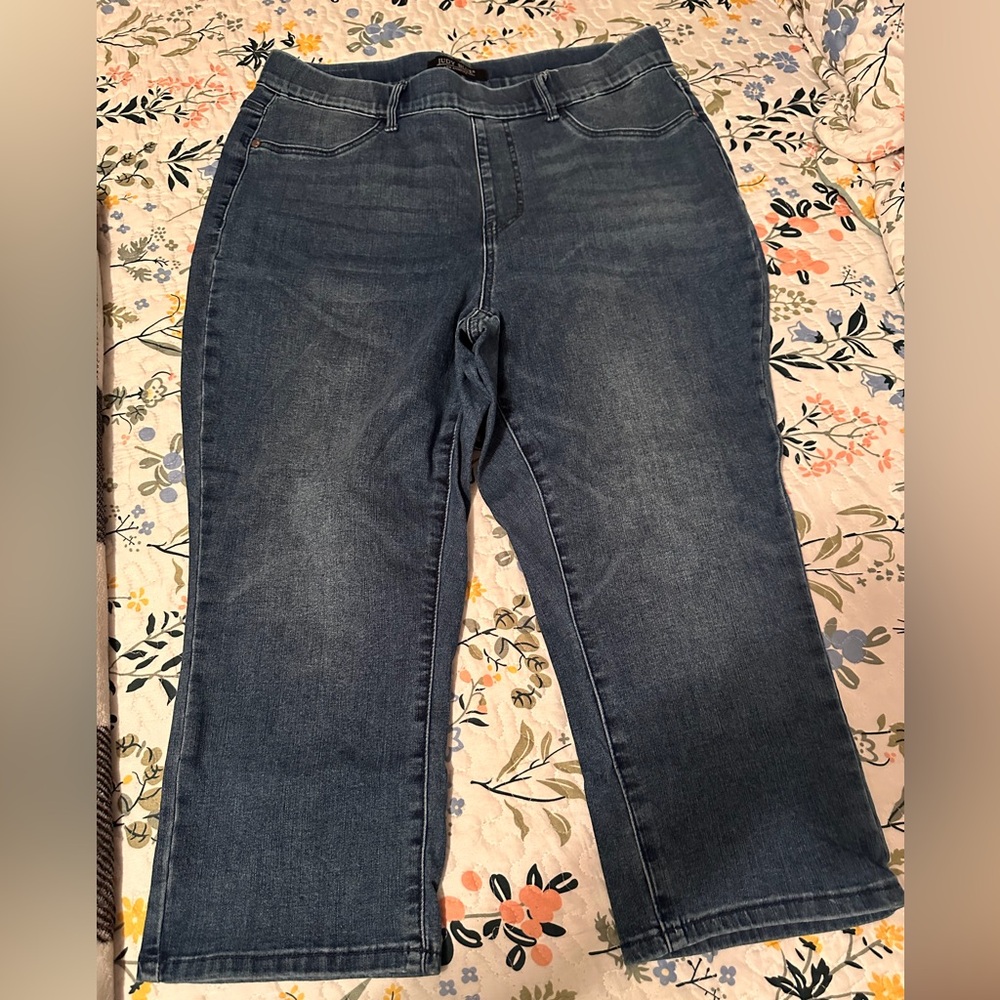 1 pair of brand new without tags women’s Judy blue capris no holes 14W
$30